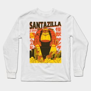 Santazilla Christmas Gift Tee Perfect for Holiday Season and Christmas Lovers Long Sleeve T-Shirt